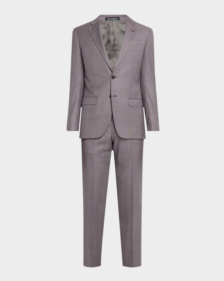 Emporio Armani Men's Silky Wool Sharkskin Suit | Neiman Marcus