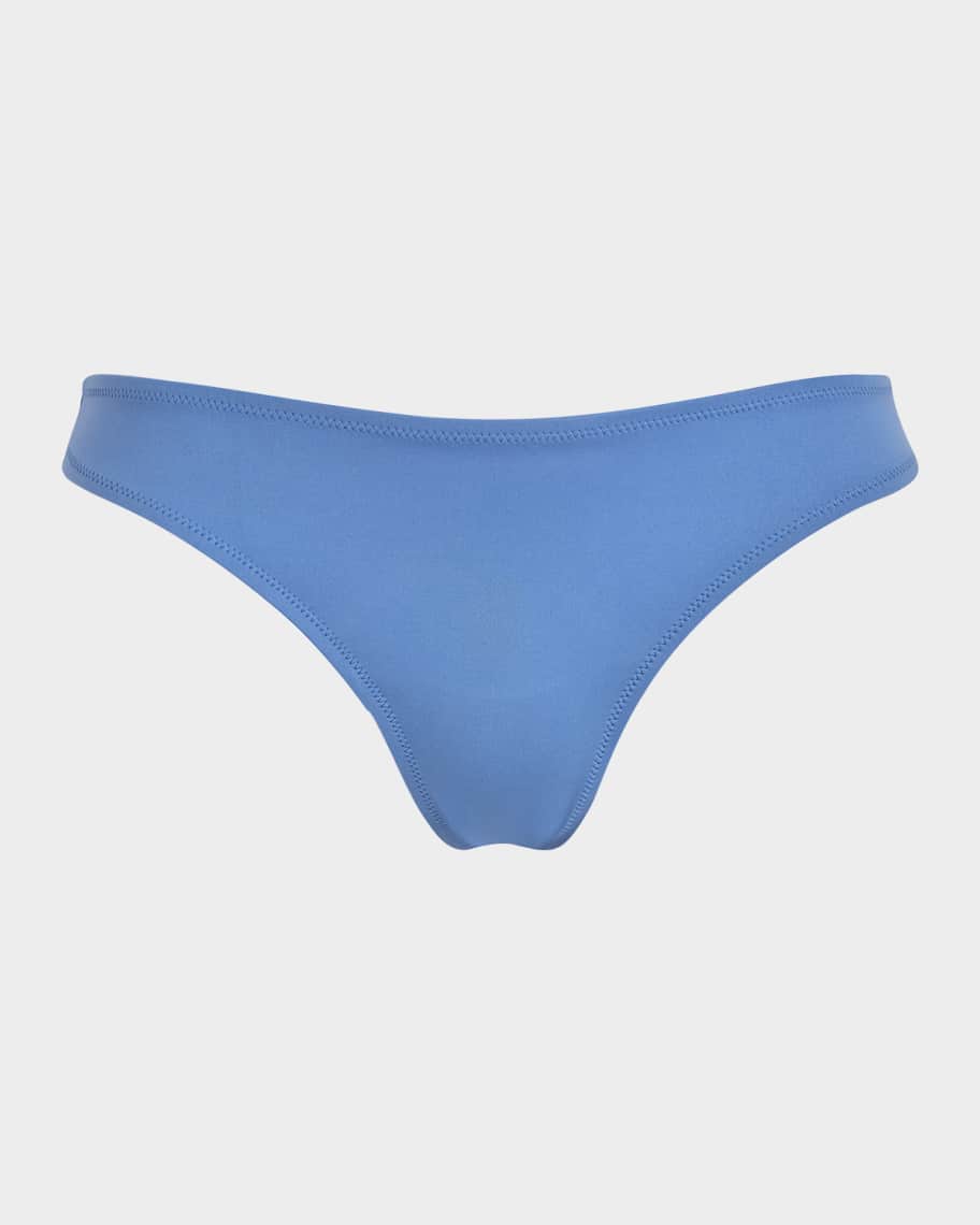 VILEBREQUIN Women Mid Rise Shiny Stretch Bikini Bottom Solid
