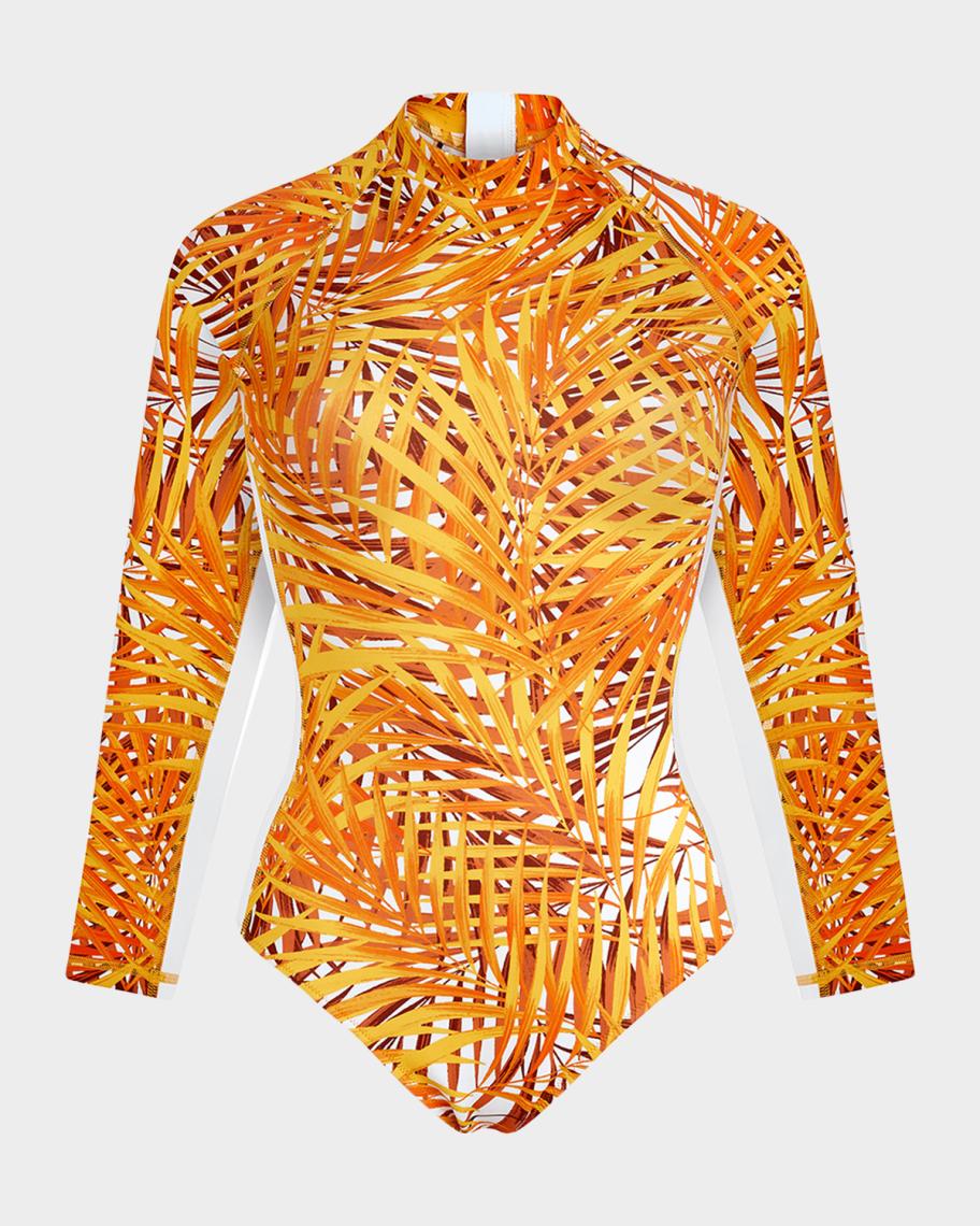 Vilebrequin Palm Leaves Neoprene Rashguard One-Piece Swimsuit | Neiman ...