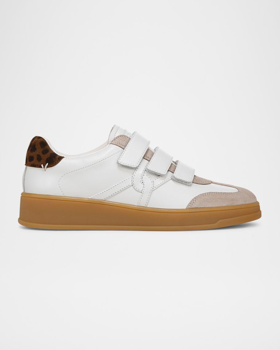 Veronica Beard Reagan Mixed Leather Triple-Grip Sneakers | Neiman
