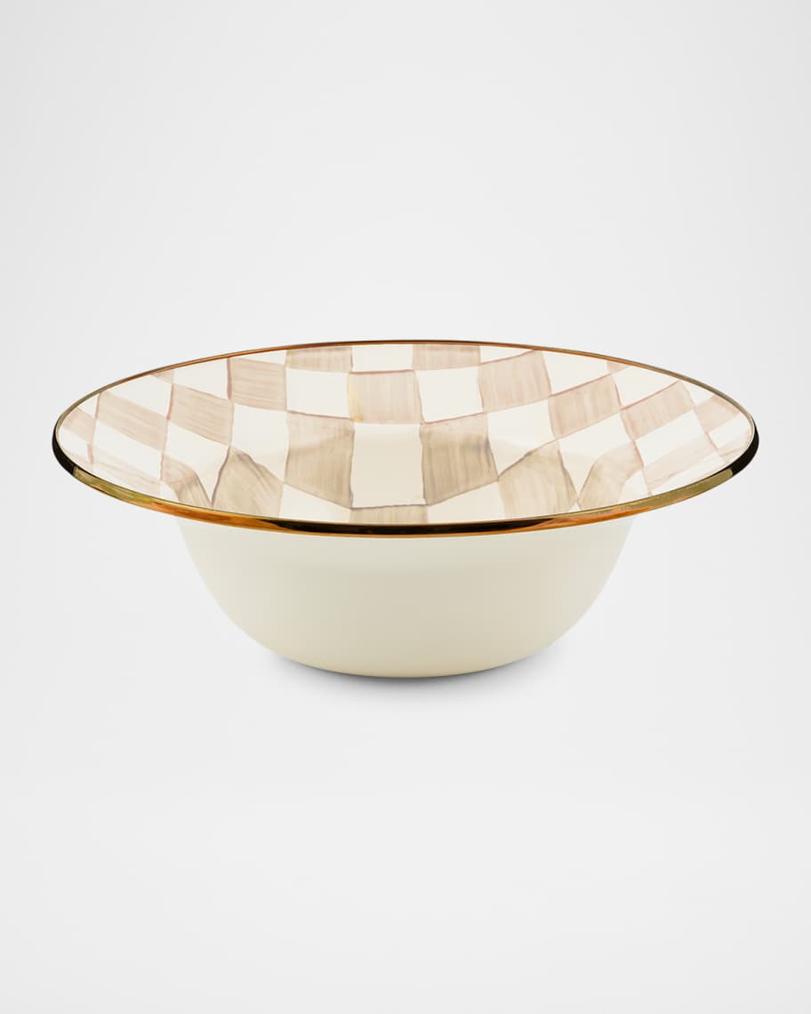 Mocha Check Serving Bowl