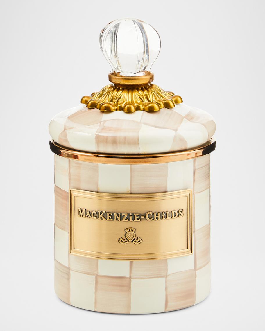 MacKenzie-Childs Mocha Check Mini Canister | Neiman Marcus