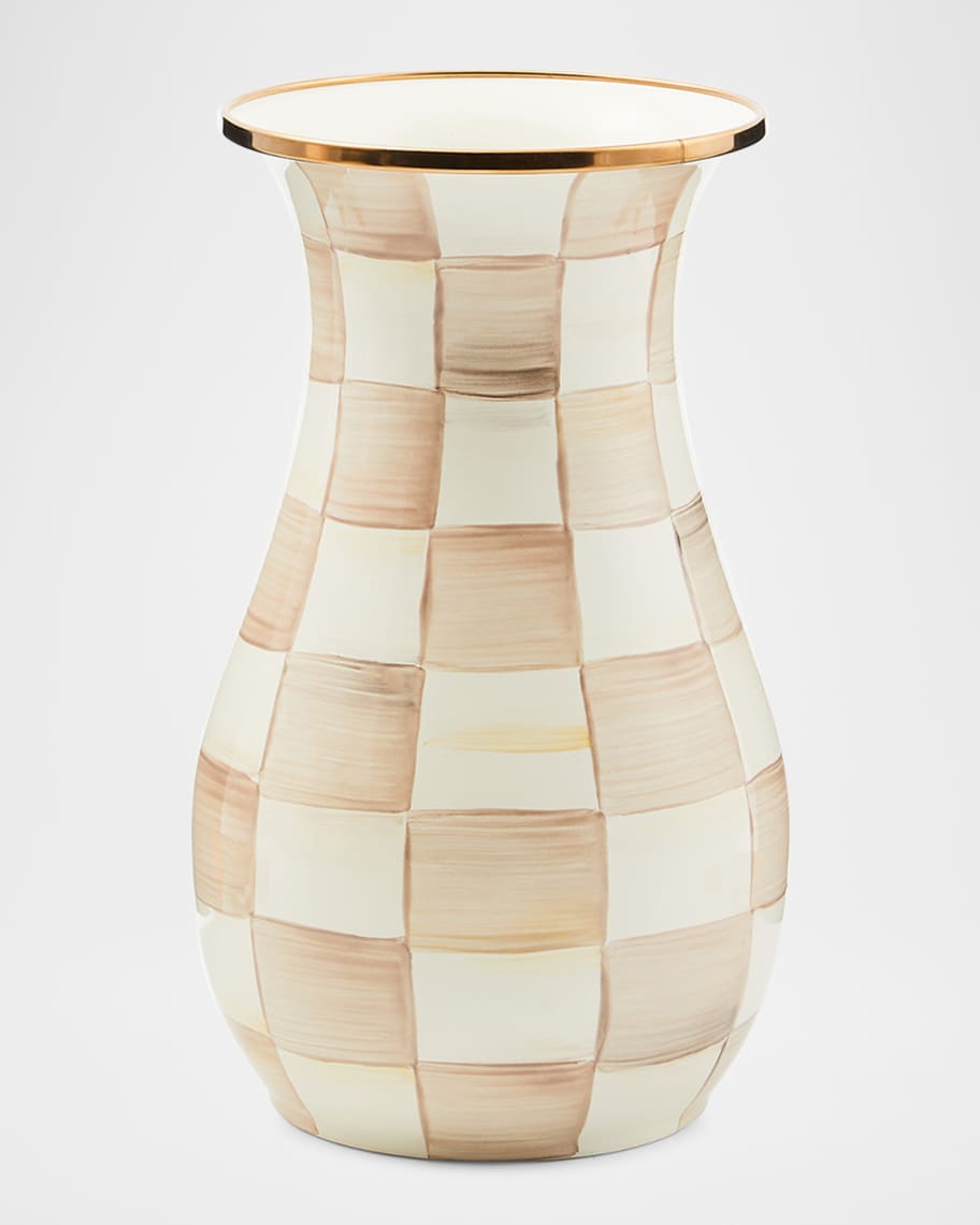 Mocha Check Tall Vase