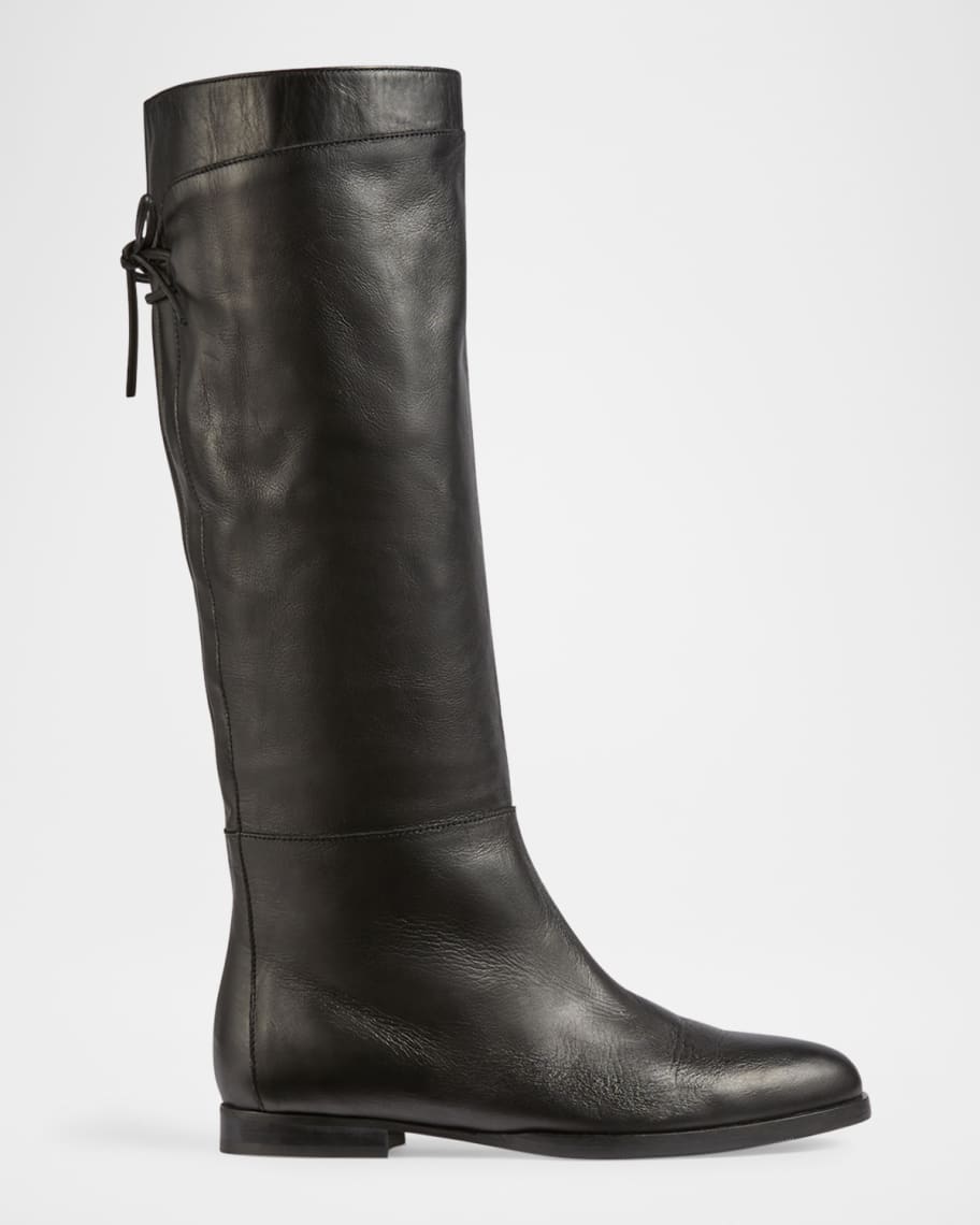 LK Bennett Cassandra Leather Lace up Knee Boots Neiman Marcus
