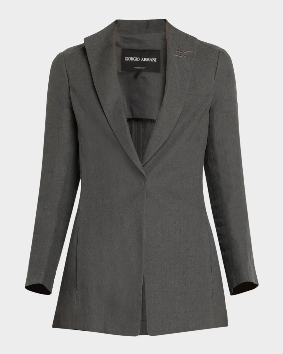 Giorgio Armani Linen Single-Breasted Blazer | Neiman Marcus