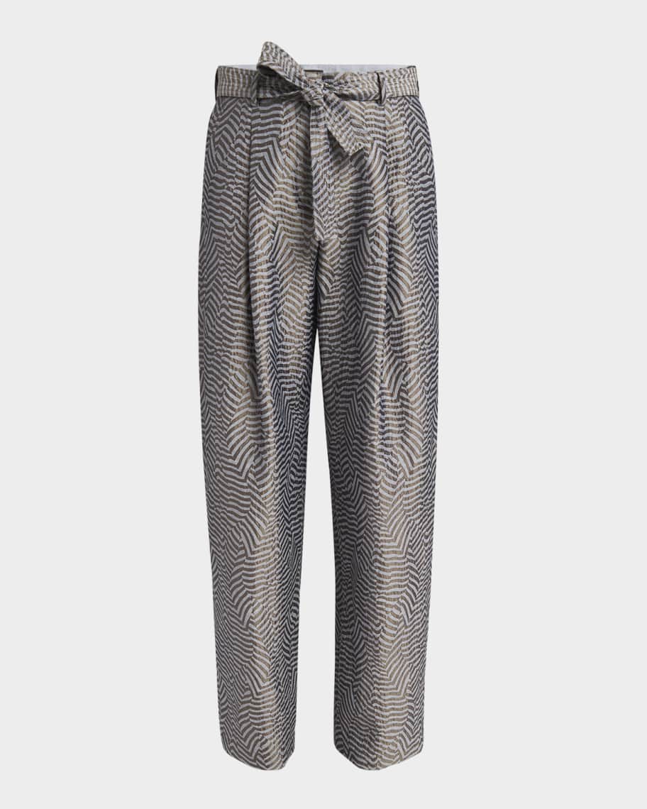 パンツ Giorgio Armani Beige Silk Pant Giorgio Armani Silk Wide-Leg Trousers | Neiman Marcus