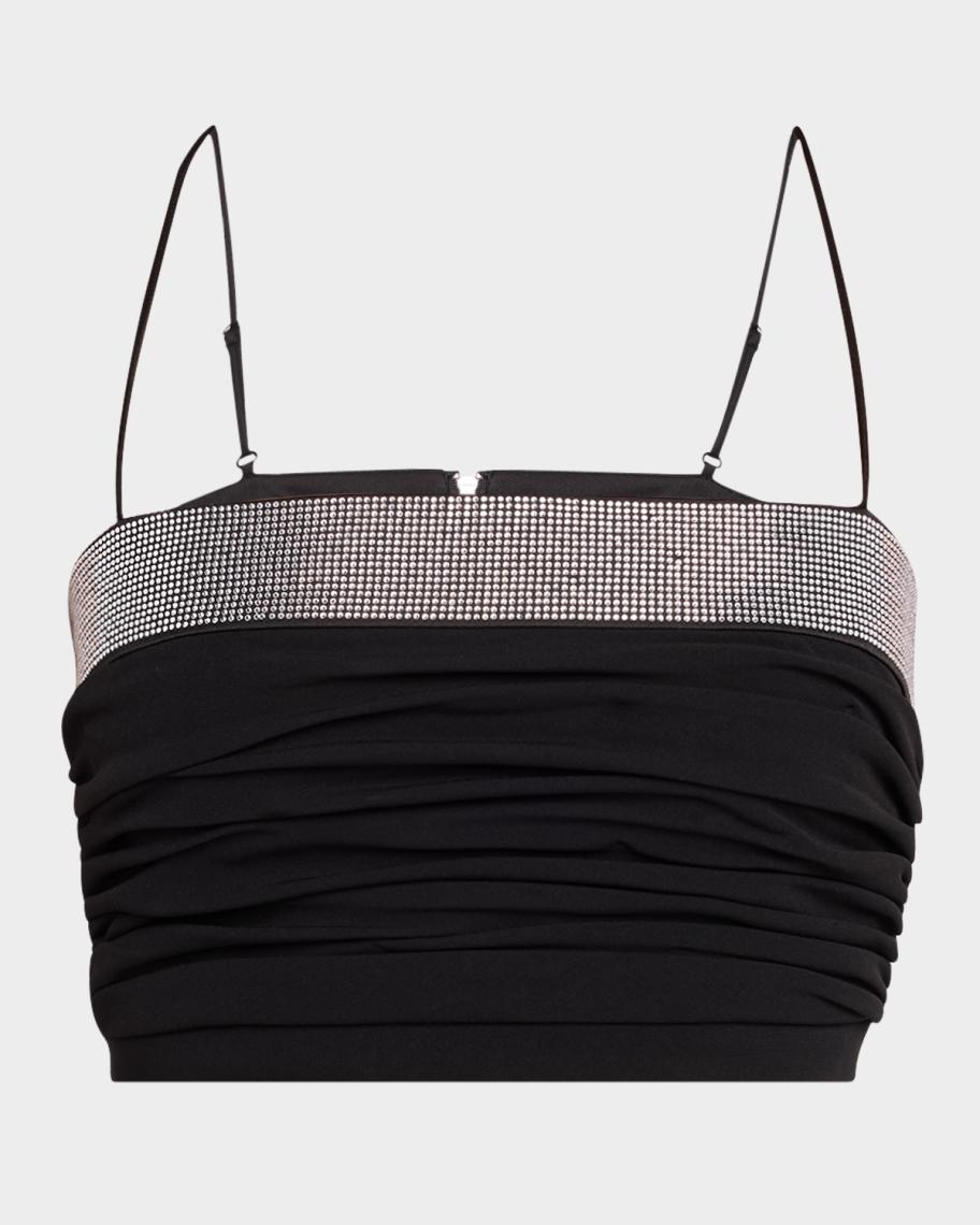 Cinq à Sept Elizabeth Rhinestone Crop Top | Neiman Marcus