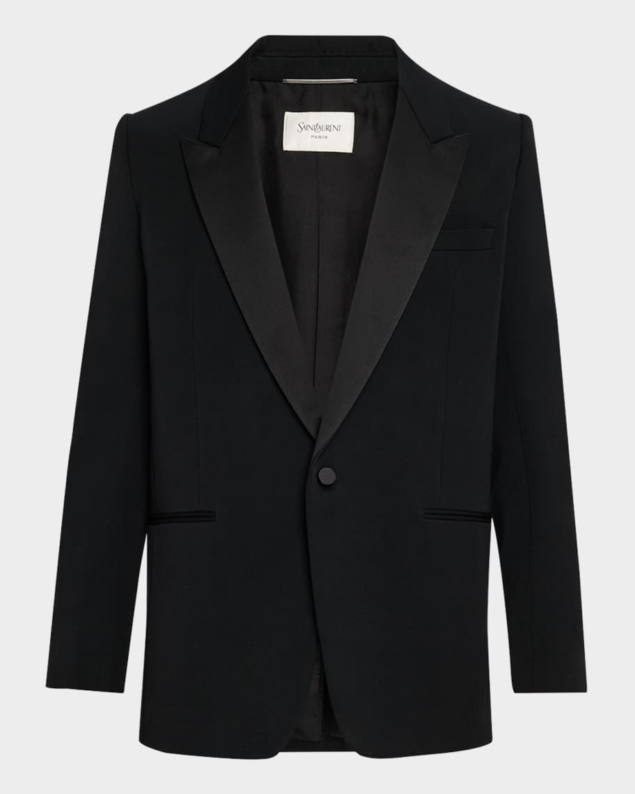 ジャケット Saint Laurent Double-breasted tuxedo jacket Saint Laurent Men's Double-Breasted Tuxedo Jacket | Neiman