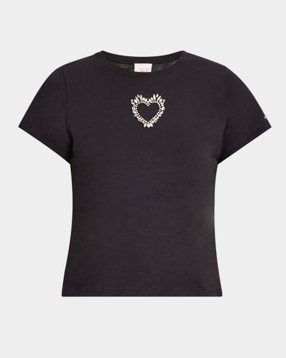 【emis】25HS新作★HEART RHINESTONE T-SHIRT emis】25HS新作☆HEART RHINESTONE T-SHIRT Love Heart