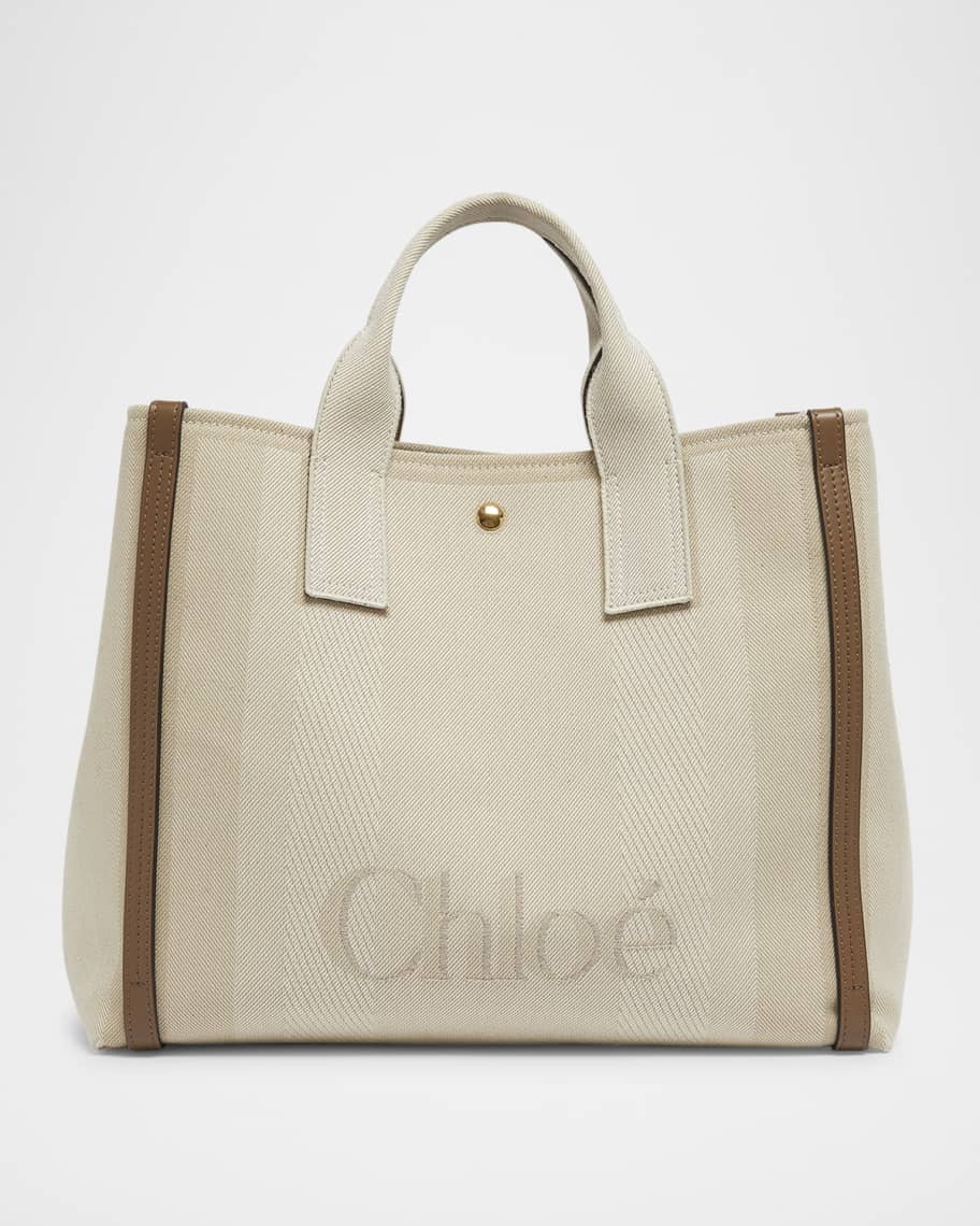 Chloe Large Carry Tote Bag in Jacquard Canvas | Neiman Marcus