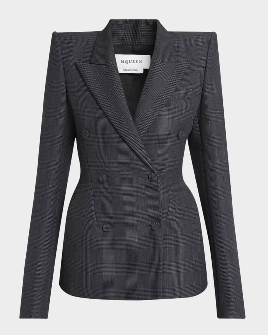 ジャケット alexander mcqueen DOUBLE-BREASTED JACKET (684125_QFAAN9000) McQueen Double-Breasted Sculpted Blazer | Neiman Marcus