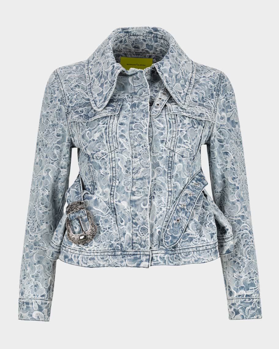 Marques'Almeida Fitted Brocade Denim Jacket