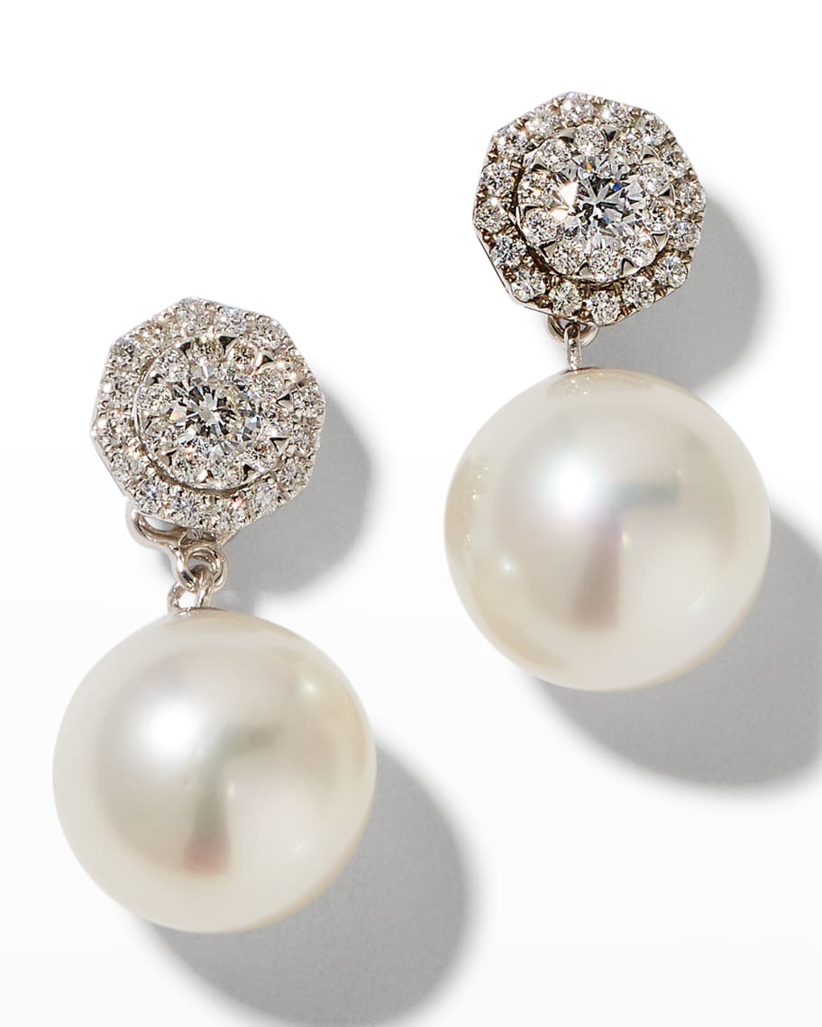 Belpearl Whispering Diamond Stud Earrings with Pearl Drops | Neiman Marcus