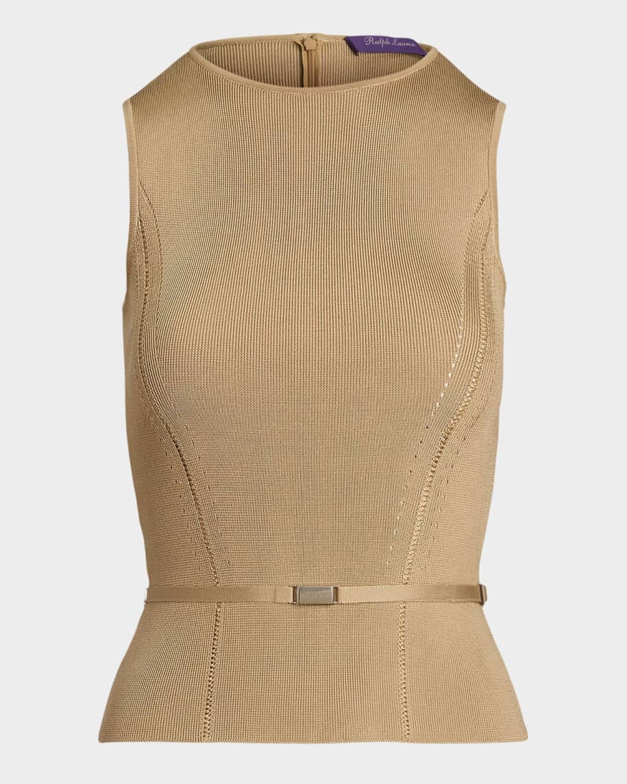 【希少品】RALPH LAUREN　ホルターネック　絹　silk100％ Ralph Lauren Collection Belted Stretch Silk Sleeveless