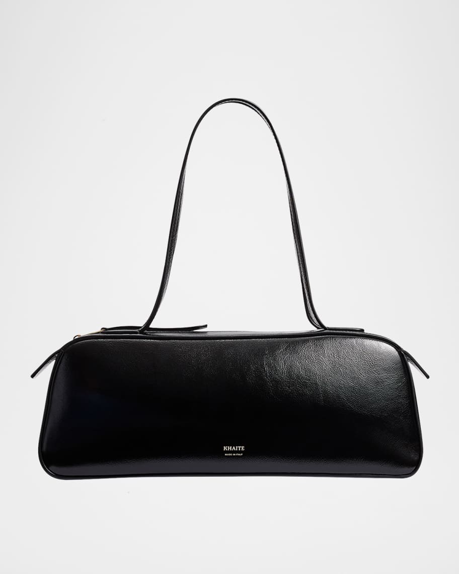 Khaite シモナ シッフショルタハック H2040803L803 121 Khaite Simona Crackle Patent Leather Shoulder Bag | Neiman