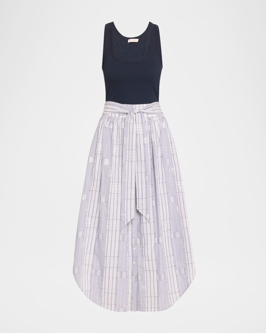Ramy Brook Aralyn Combo Midi Tank Dress | Neiman Marcus