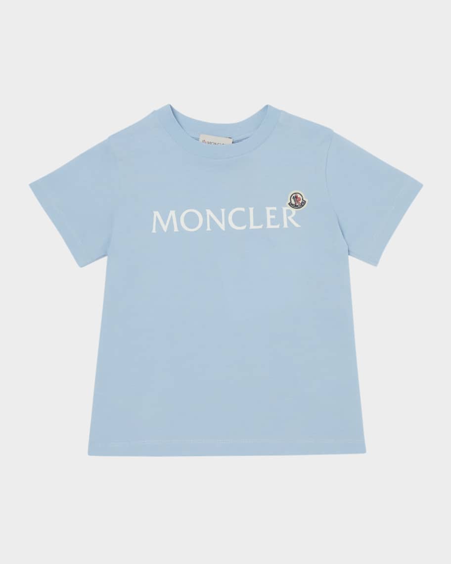 Moncler Boy's Embroidered Logo-Print T-Shirt, Size 8-10 | Neiman