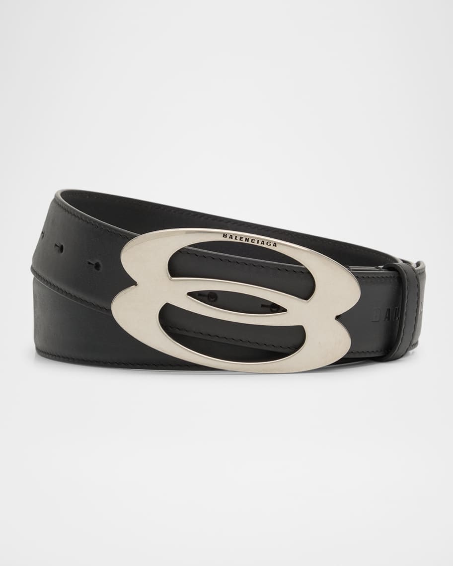 Balenciaga Men's Unity-Buckle Leather Belt | Neiman Marcus