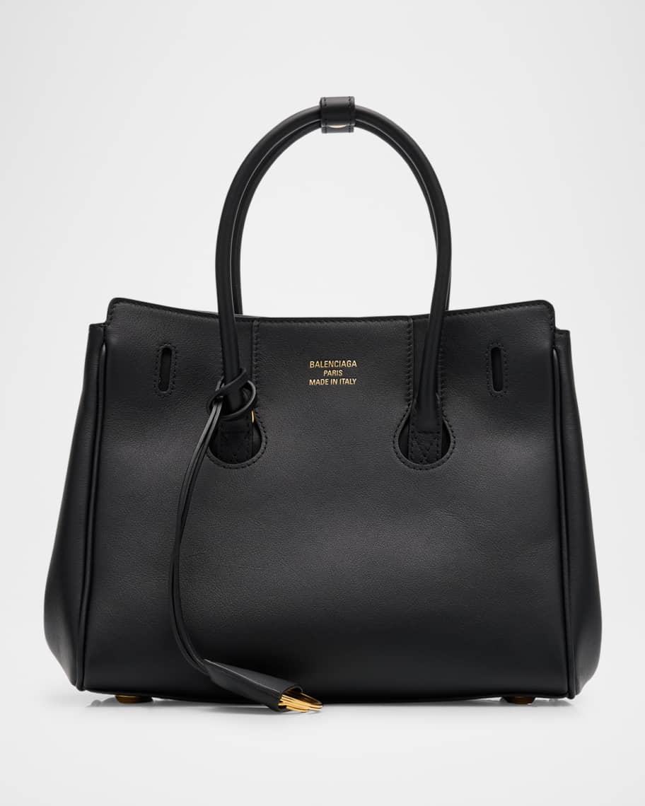 ハンドバッグ BALENCIAGA BLACK LEATHER SMALL CARRY ALL HEMPTON HANDBAG Balenciaga Hampton Mini Carry All Bag in Smooth Calfskin