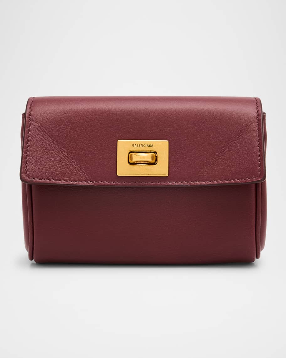 Balenciaga Rodeo Flap Leather Card Holder | Neiman Marcus