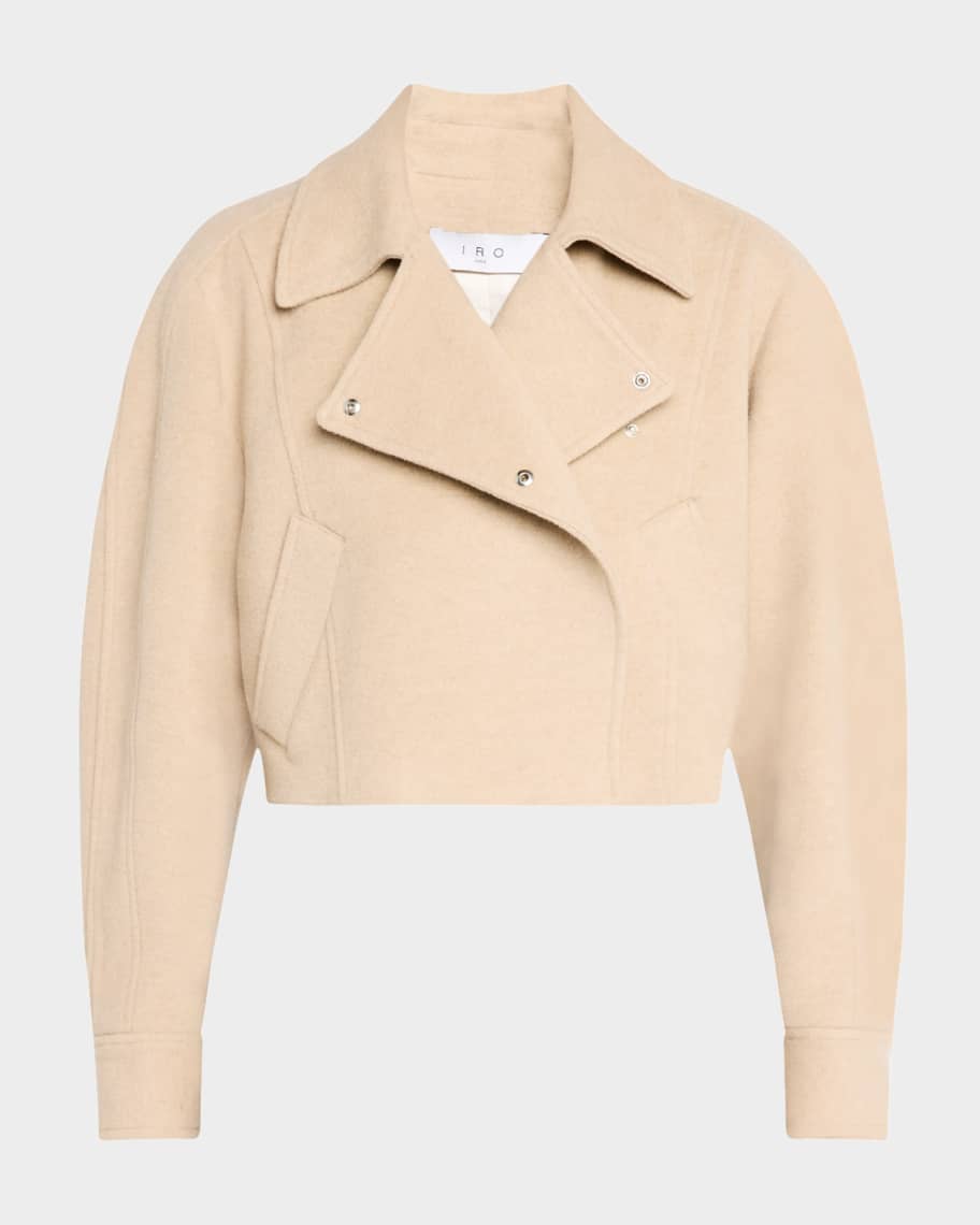 ジャケット IRO Women Jackets SULENAWP07ECR01 BEIGE Iro Syana Cropped Jacket | Neiman Marcus