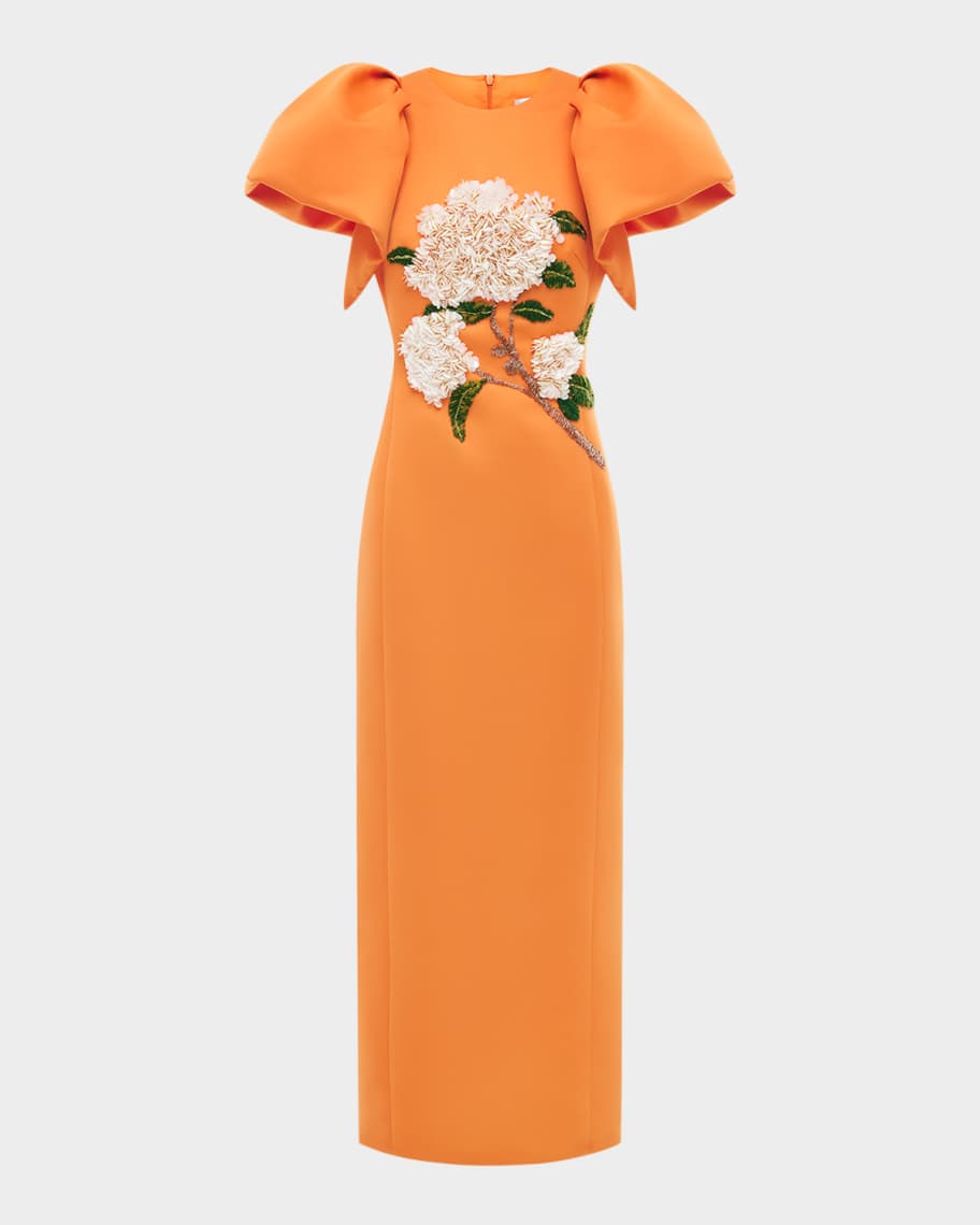LEO LIN Lucinda Hydrangea Embellished Maxi Dress Neiman Marcus