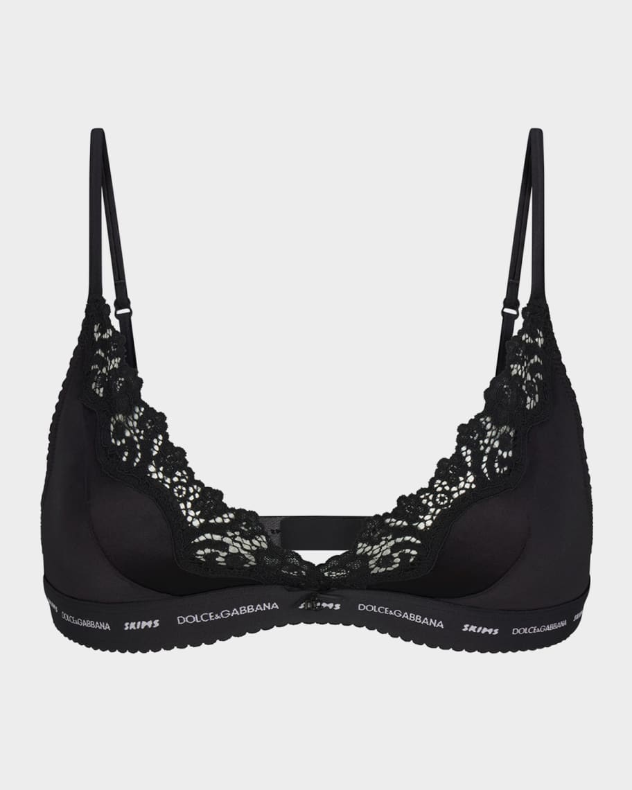 Dolce&Gabbana x SKIMS Stretch Satin Triangle Bralette Neiman Marcus