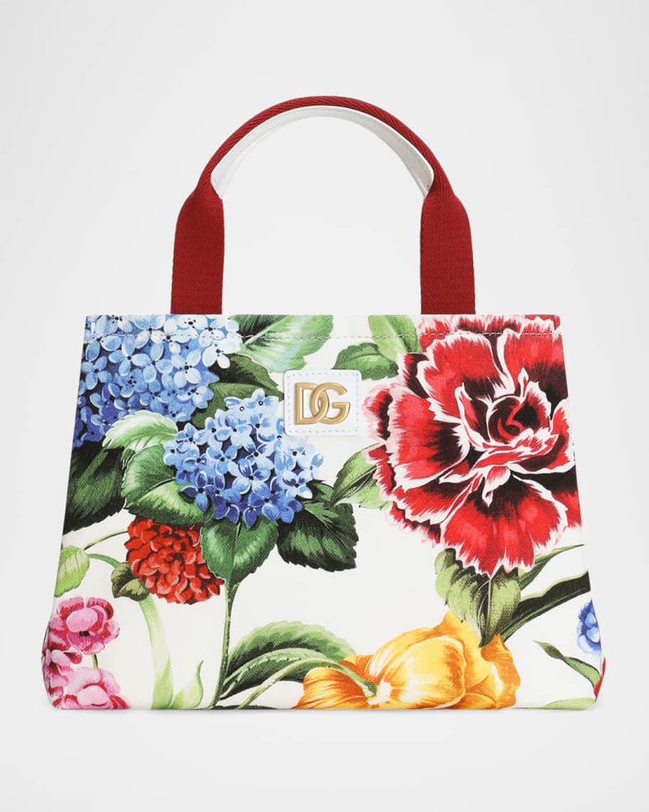 【DOLCE＆GABBANA】floral print canvas ラージ Dolce&Gabbana Kid's Floral-Print Canvas Tote Bag | Neiman Marcus