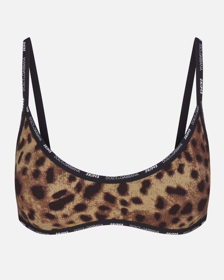 Dolce Gabbana x SKIMS Cotton Rib Scoop Bralette Neiman Marcus