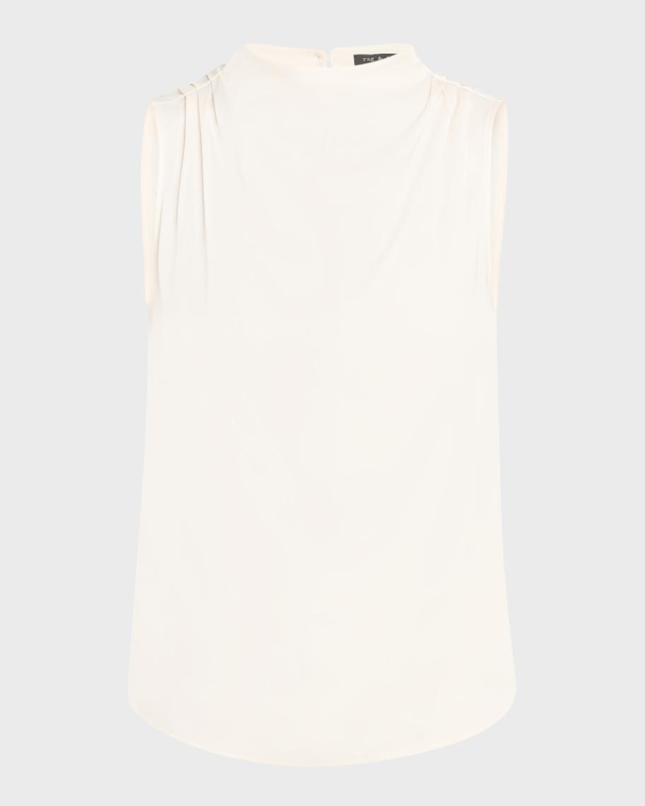 Rag & Bone Julie Gathered High-Neck Top | Neiman Marcus