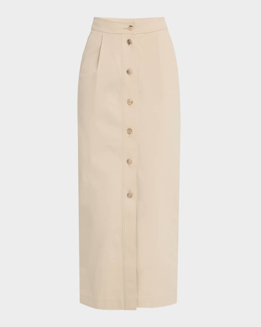 ワンピース EMPORIO ARMANI Women Mid Skirts EW001449AF15108U8020 BEIGE Emporio Armani Straight Stretch Cotton Midi Skirt | Neiman