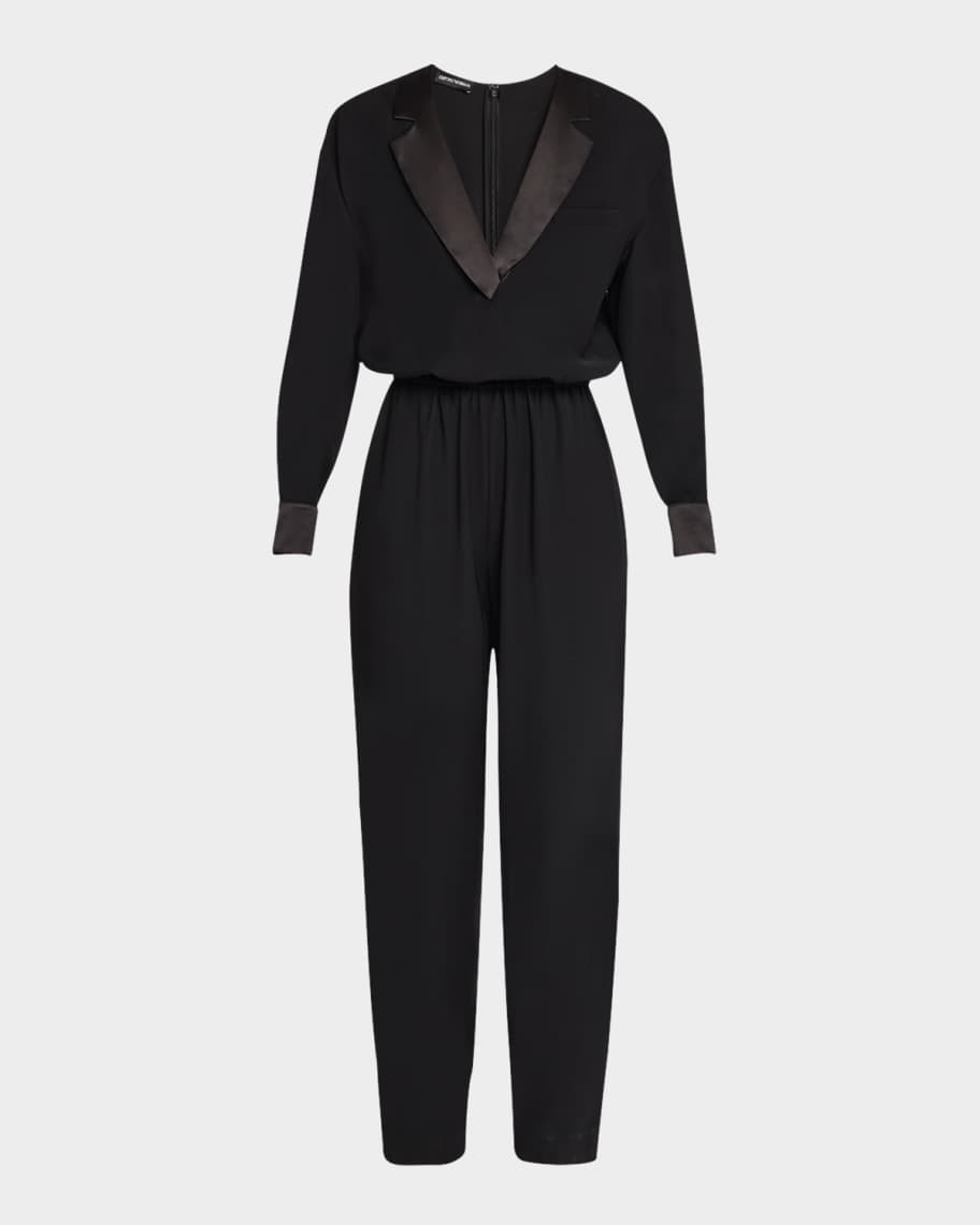 Emporio Armani Tapered Blouson Tuxedo Jumpsuit Neiman Marcus