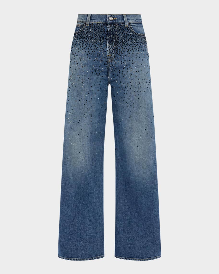 é rhinestone jeans blue Rhinestone jeans Blue For Women | Maje