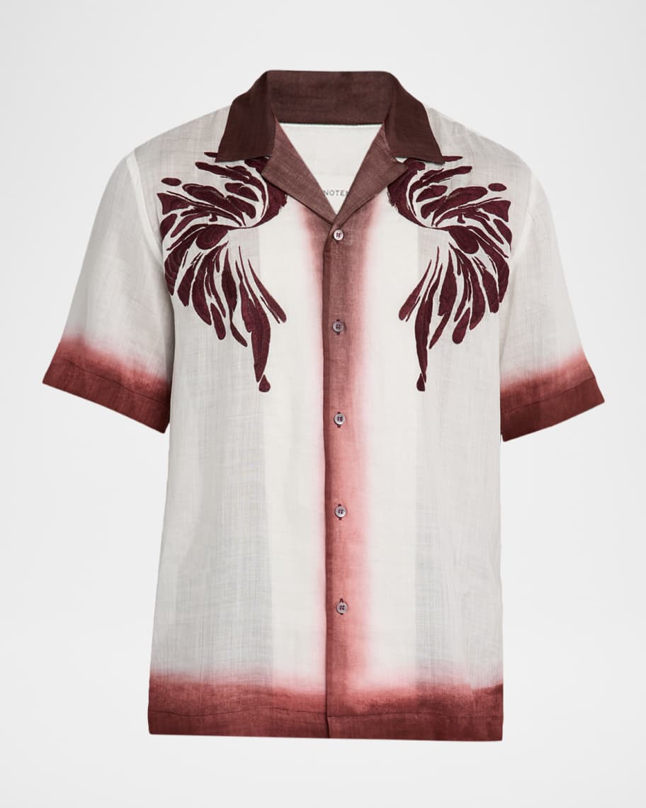 Dries Van Noten Men's Carltone Embroidered Camp Shirt