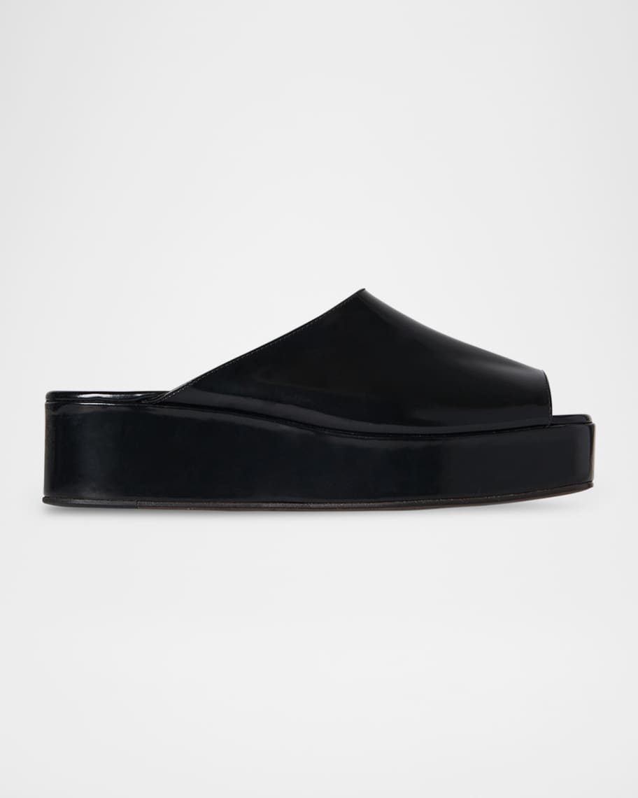 THE ROW Emi Flatform Leather Sandals | Neiman Marcus