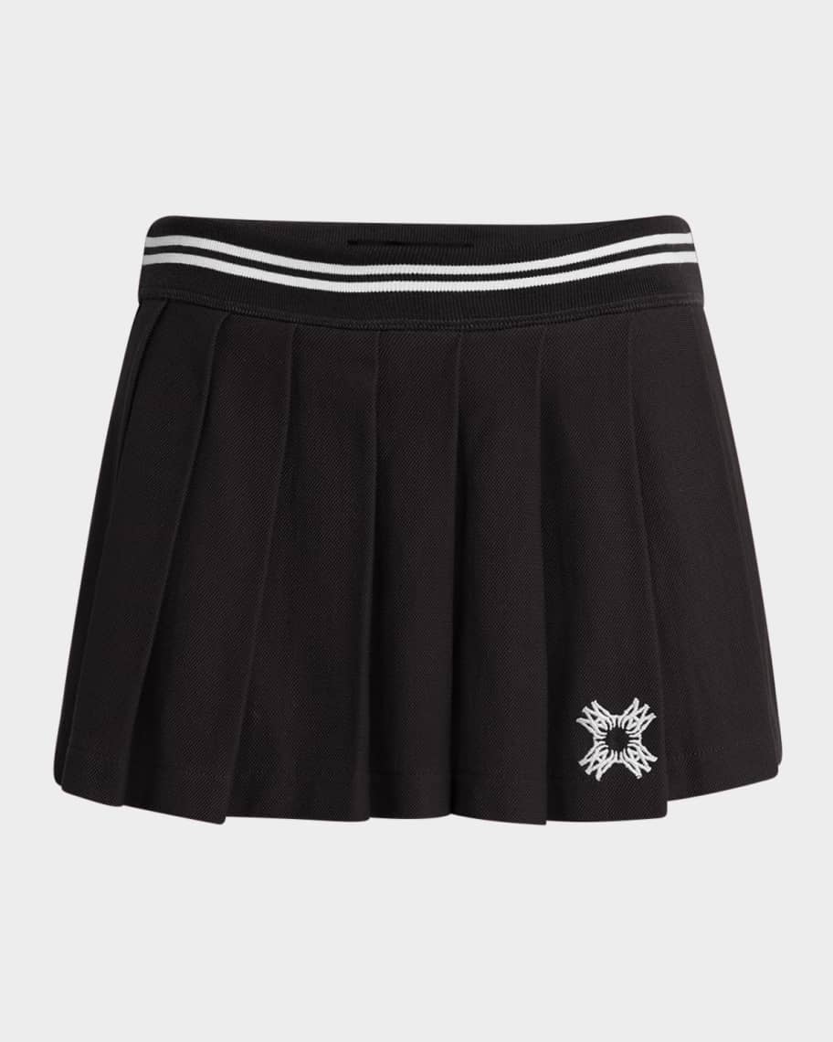 ワンピース AMIRI Women Mid Skirts KNRS1008 BLACK Black Amiri Logo Pleated Mini Skirt | Neiman Marcus