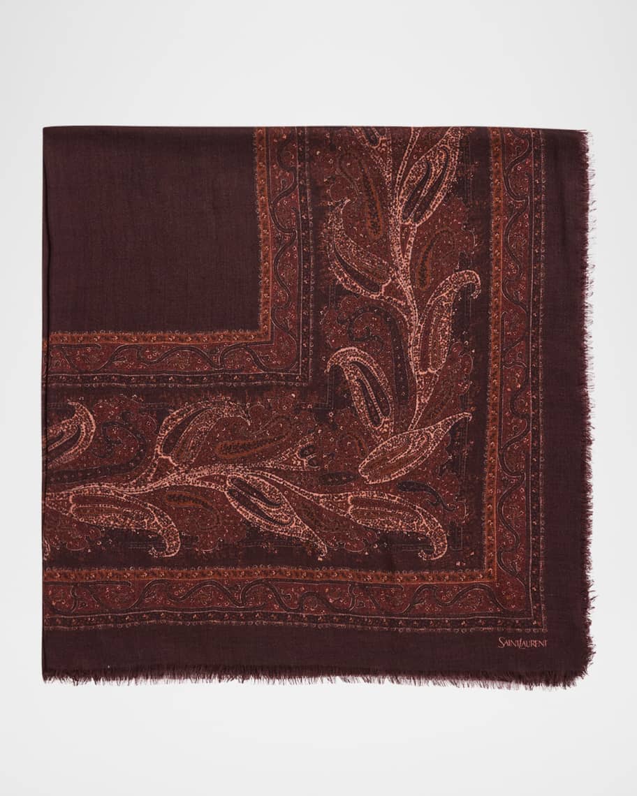 指輪・リング SAINT LAURENT CASHMERE FRINGED SCARF SAINT LAURENT Fringed embroidered cashmere scarf | NET-A-PORTER