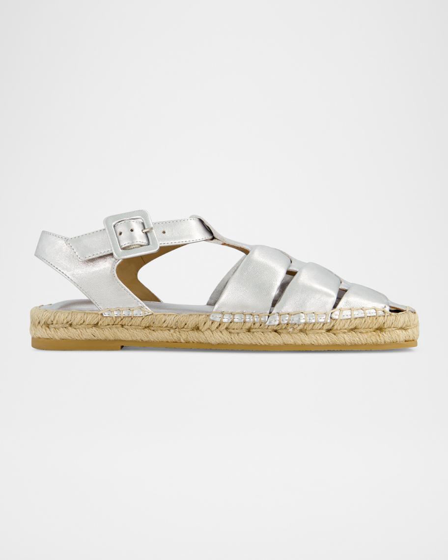 Bernardo Monri Metallic Fisherman Espadrilles | Neiman Marcus display picture 3