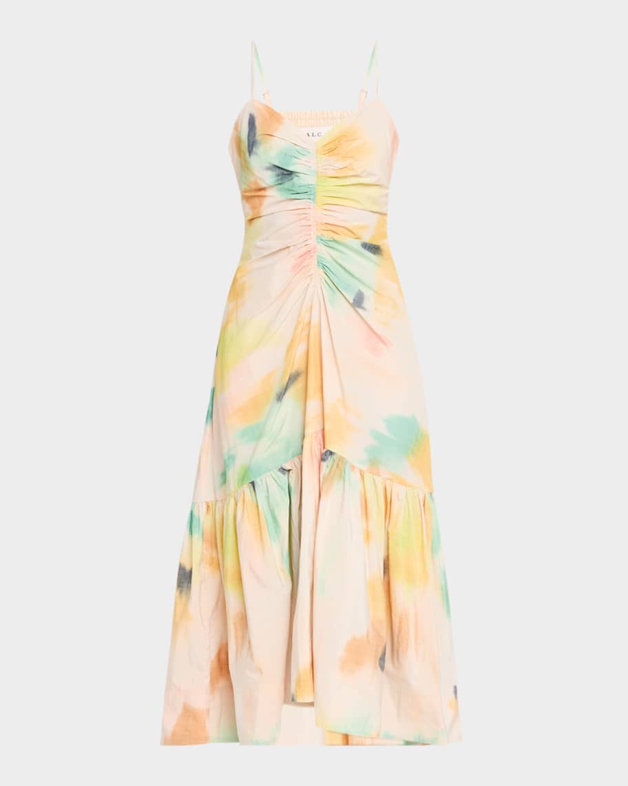 A.L.C. Lindsey Ruched Fit-And-Flare Midi Dress