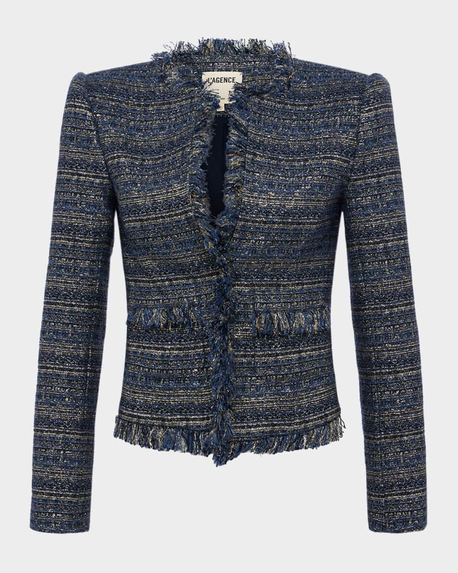 L'Agence Angelina Metallic Tweed Jacket | Neiman Marcus