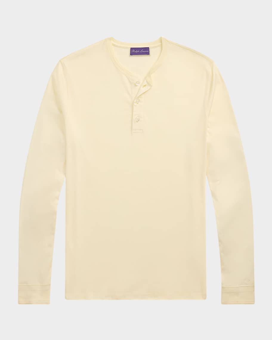 Ralph Lauren Purple Label Men's Interlock Henley Shirt | Neiman Marcus