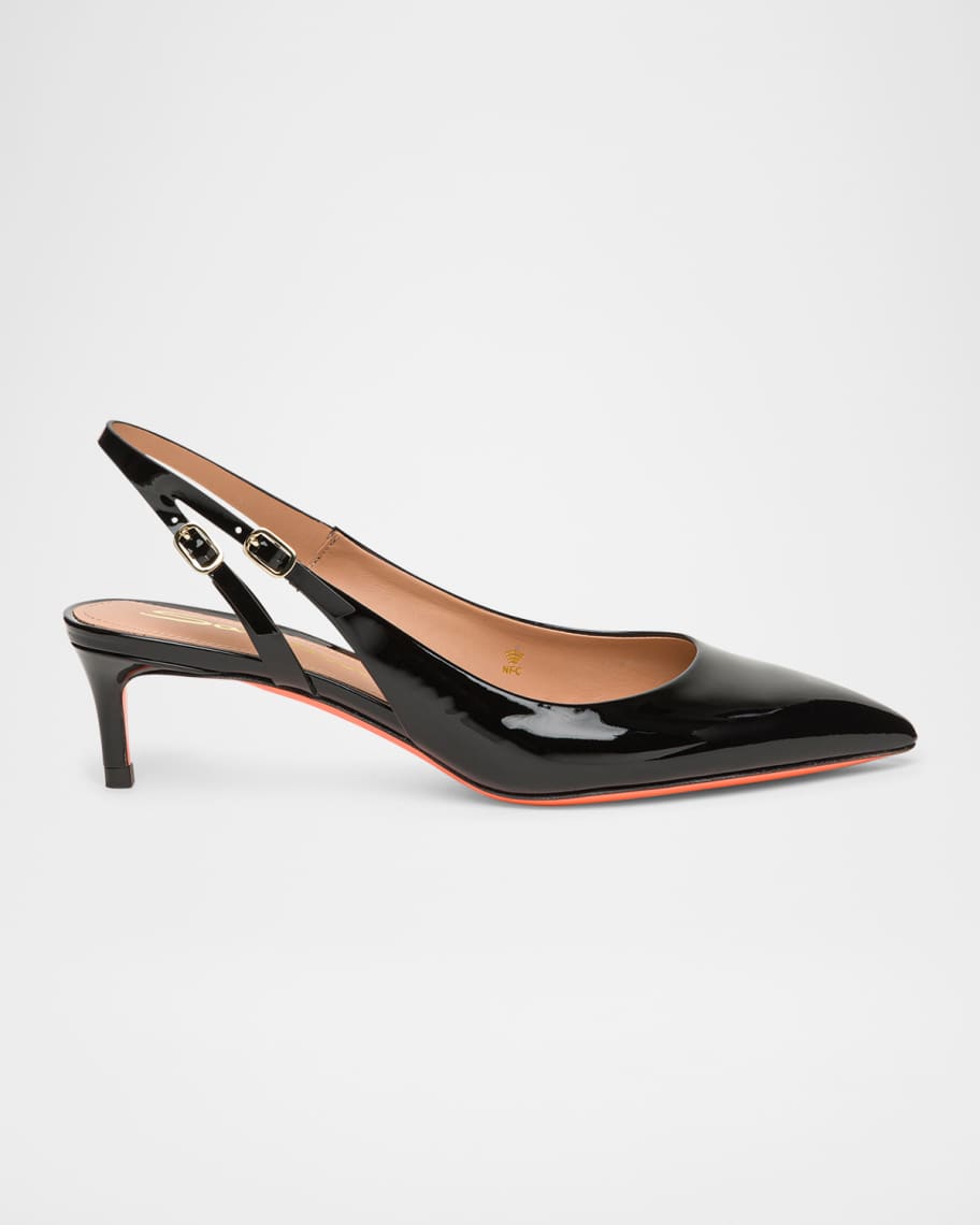 サンダル・ミュール SANTONI Powder pink leather Audrey pumps Santoni Powder Leather Audrey Pumps in Pink | Lyst