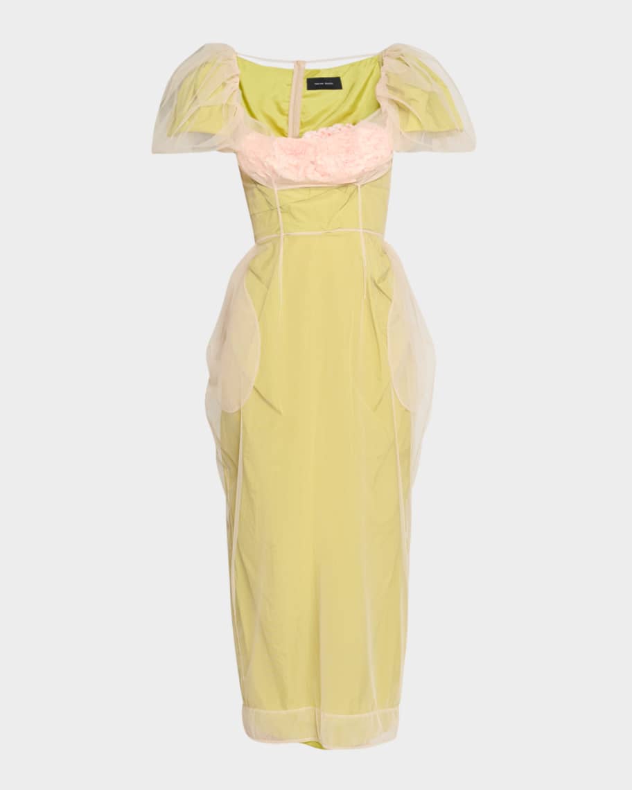 green emerald velvet dress Cream Embellished Tulle Dress – Dilettante