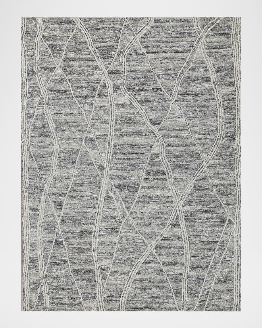 Exquisite Rugs Tangiers Hand-Tufted Gray/Ivory Rug, 5' x 8' | Neiman Marcus