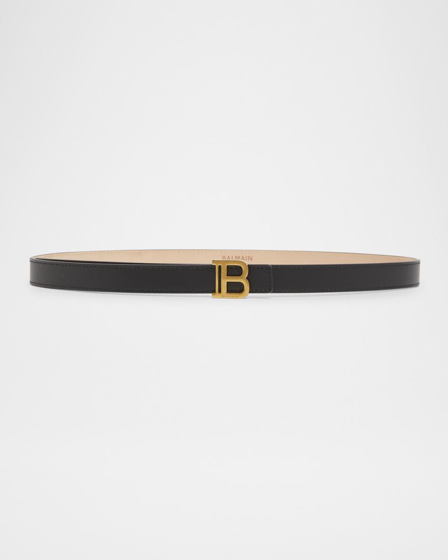 Balmain B-Monogram Calfskin Medium Leather Belt | Neiman Marcus display picture 3