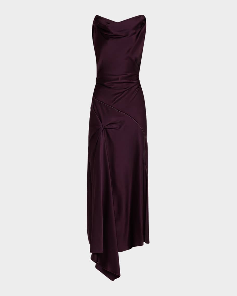 ワンピース Victoria Beckham SLEEVELESS DRAPED V-NECK MIDI Victoria Beckham Sleeveless Draped V-Neck Midi Dress | ShopSimon