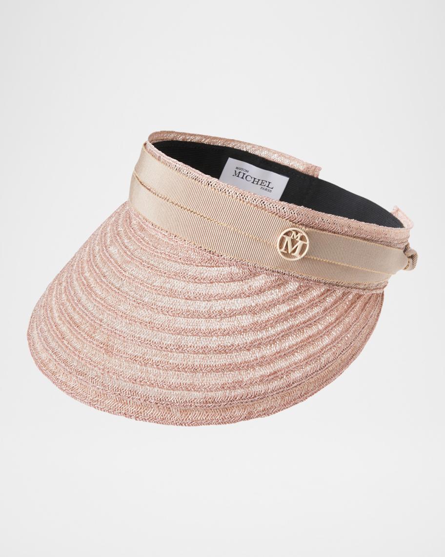 Maison Michel Visor Hat in Beige Wool Maison Michel Beige Panama Wicker ref.2273178 - Joli Closet main image 3