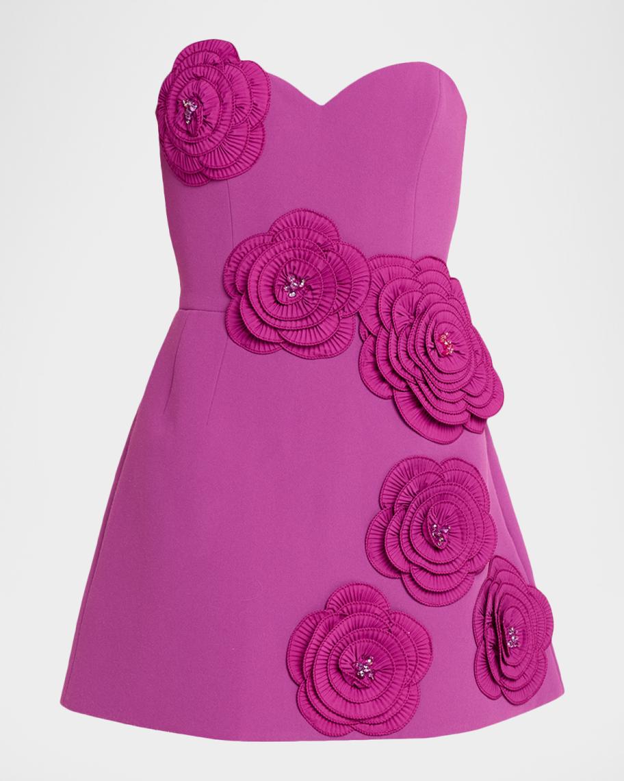 helsi strapless beaded mini dress with floral applique Gia Red Dress | Light Gowns Cascading 3D flowers Size:Dress Size Pants: 48 NEWDRESSES