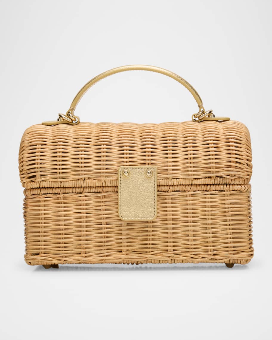 Judith Leiber Couture Isla Basket Rattan Top-Handle Bag | Neiman