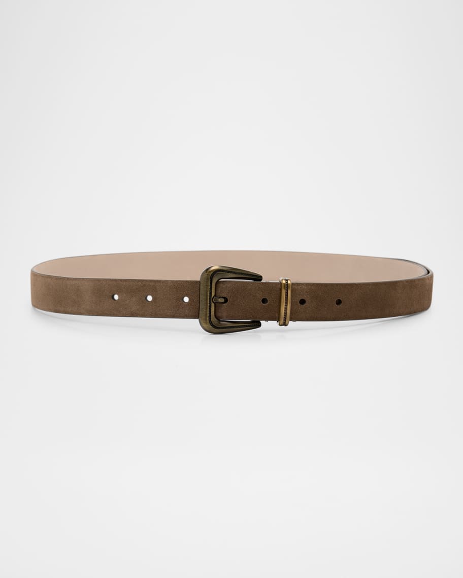 【関税＆送料込み】Brunello Cucinelli Jewel Buckle Belt Brunello Cucinelli engraved-buckle Leather Belt | Brown